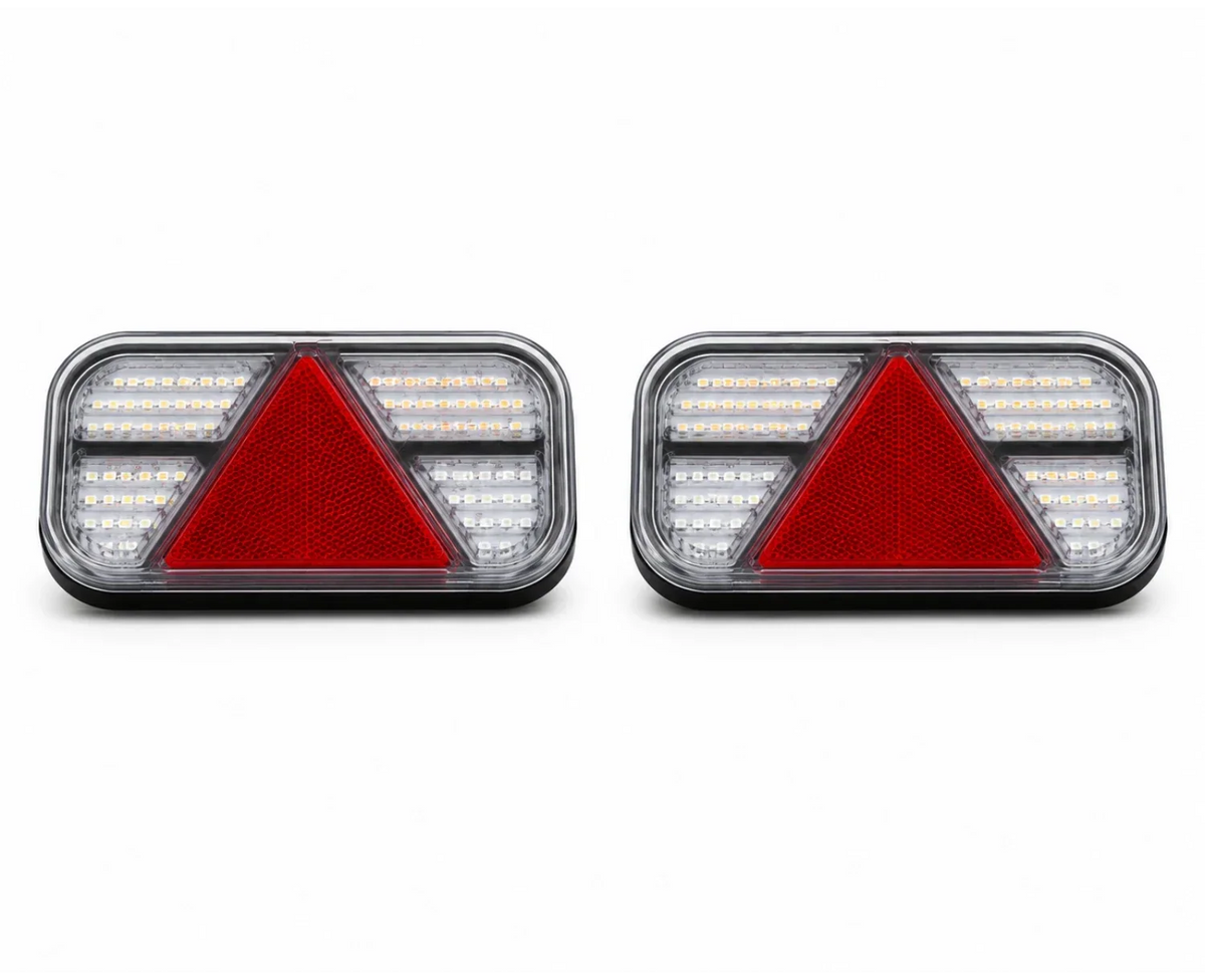 Wireless Magnetic LED Trailer Lights with Triangle Reflectors – Rechargeable Tail Light Kit - LG584
