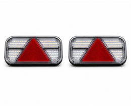 Wireless Magnetic LED Trailer Lights with Triangle Reflectors – Rechargeable Tail Light Kit - LG584