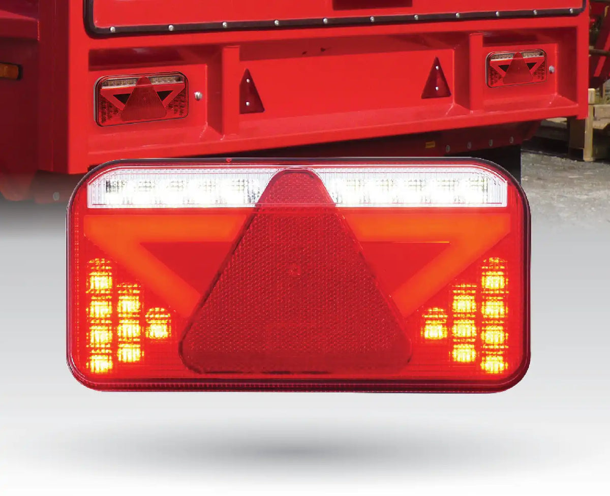LED Tail Light Rectangular Combination with Triangle & Built-In Smart Resistor (RH) - LG575