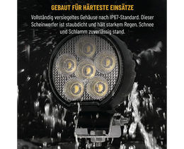 24 Watt LED Flood Beam Round Work Light - LG872