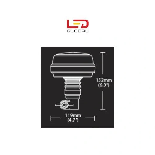 Green LED Low Profile Flexi Pole Beacon - LG675