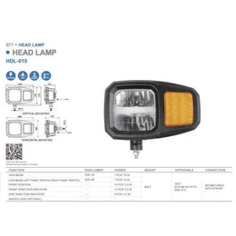 HEADLIGHT WITH AMBER INDICATOR - LG823LEU