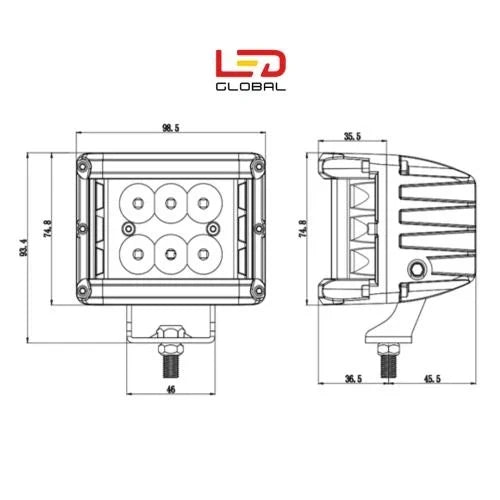 60 Watt LED Spot Work Light - LG809