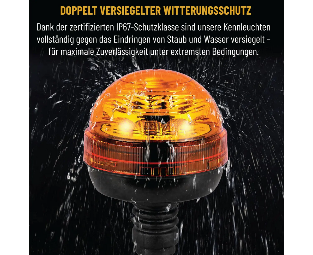 Orange Pole-Mounted Flashing Beacon Light 12V/24V – LG707
