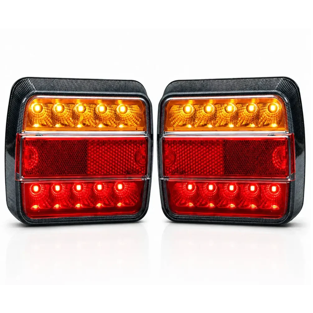 LED Tail Light Square Combination - Pair - LG529